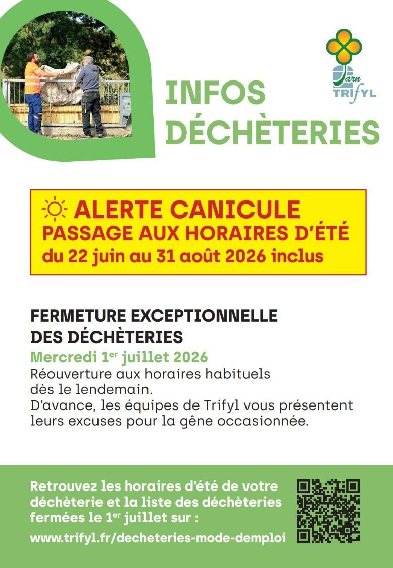 Infos horaires déchèterie