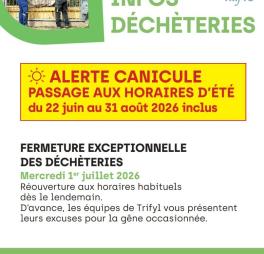 Infos horaires déchèterie